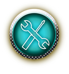 blue button vector setting