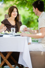 Couple Eating Outdoors