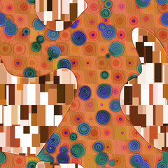 Panele Szklane Podświetlane  Abstrakcyjna tekstura inspirowana Klimtem