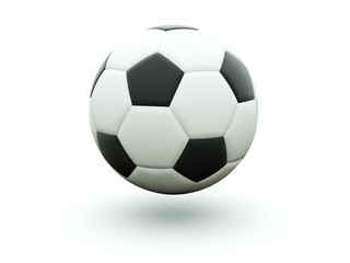 Fototapeta premium Black and white football isolated on white