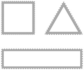 Set of empty vector postal stamps