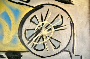 Fototapeta na wymiar Graffiti : Roue/Hélice