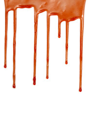 Naklejka premium chocolate syrup leaking liquid sweet food strawberry