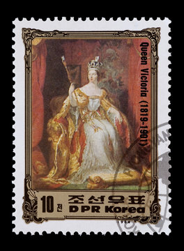 North Korean mail stamp featuring Queen Victoria of Britain