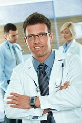 Fototapeta premium Doctors on hospital corridor