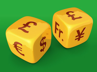 Money dices - pound sterling
