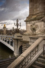 Fototapeta na wymiar Alexander the Third bridge in Paris, France.