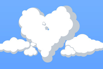 Lovely Clouds of Heart Vector