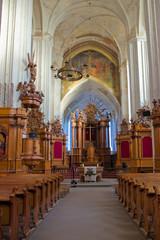 Fototapeta na wymiar Wnętrze kościoła Bernardynów w Wilnie