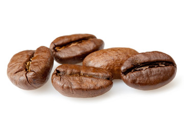 coffee beans isolated on white background