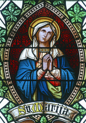 Virgin Mary, Stained glass