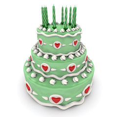 Love cake in green