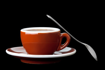 cup of coffee on a Black background