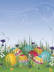 Easter Eggs on Grass 02