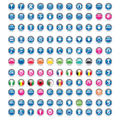 Collection of 121 pictos glossy icons web 2.0