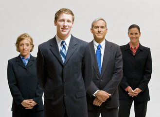 Business people smiling