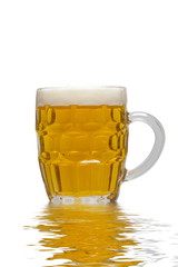 Beer mug full of lager beer