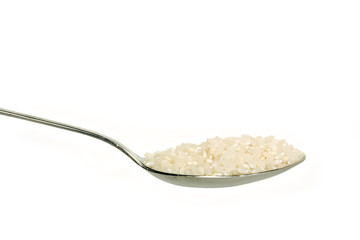 Silver spoon with rice