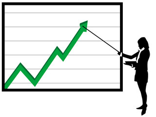 Businesswoman mit Aktienkurs 1