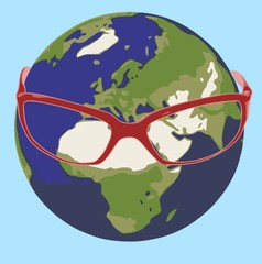 Erde mit Brille