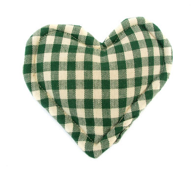Pillow green and white heart shaped home decoration