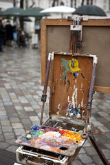 Pallette de peintre à Montmartre à Paris