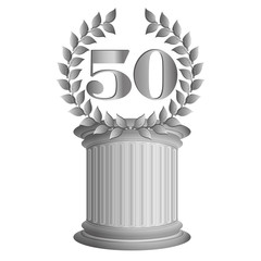 50-Lorbeerkranz auf Säule