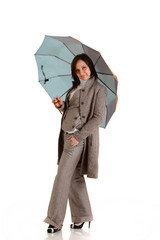 Business woman with umbrella