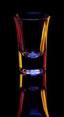 Glass on black background