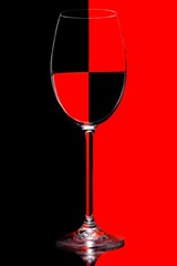 Wine glass with domino effect