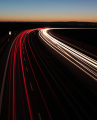 Night highway (Cars in a rush moving fast on a highway  (speedwa