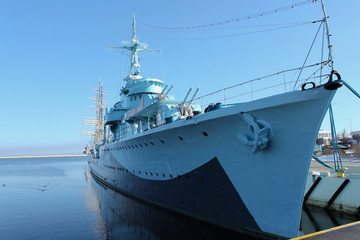 Old warship from second world war