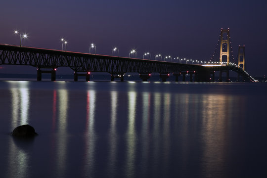 Mackinac Bridge Night Time