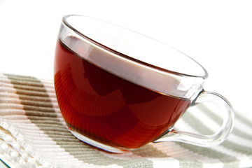 tea in transparent mug