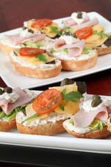 Cheese and ham appetizers