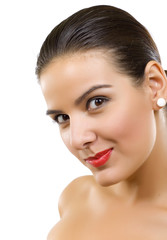 Obraz premium Beautiful young woman face