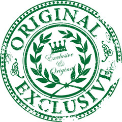 Grunge stamp with the word original and exclusive