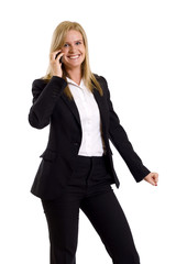 woman calling by cellular phone