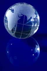 Blue  globe with backlit light