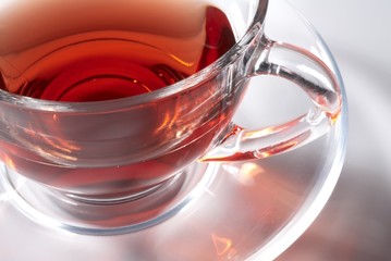 Detail einer gläsernen Teetasse