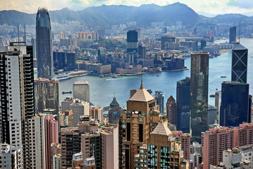 China, Hong Kong cityscape from the Peak