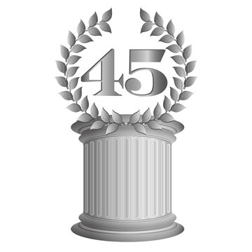 45-Lorbeerkranz auf S&auml;ule