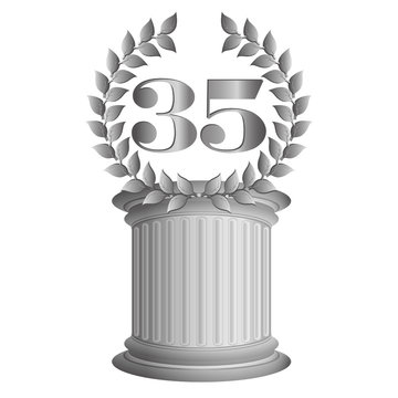 35-Lorbeerkranz auf S&auml;ule
