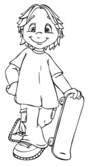 Kind, Junge, Skateboard, Skater, Grundschule