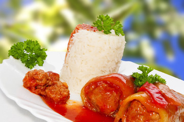 Gefüllte Paprika mit Reis