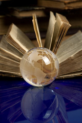 glass  globe and the old book