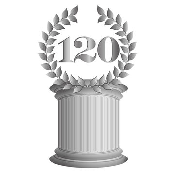 120-Lorbeerkranz auf S&auml;ule