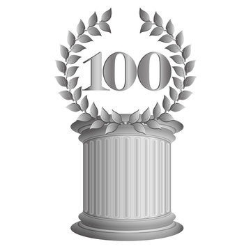 100-Lorbeerkranz auf S&auml;ule