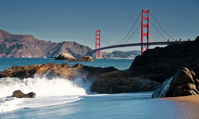 Crédence de cuisine en verre imprimé Plage de Baker, San Francisco célèbre magnifique pont du golden gate de san francisco