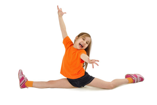 Little girl doing the splits